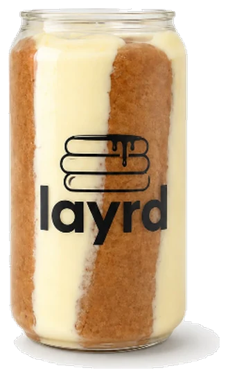 The Layrd Tiramisu can — mascarpone cream with a coffee-soaked sponge finger.